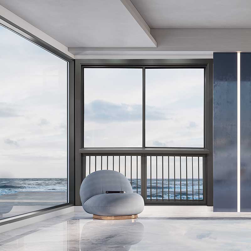 Two Track Aluminium Sliding Windows With Mosquito Net