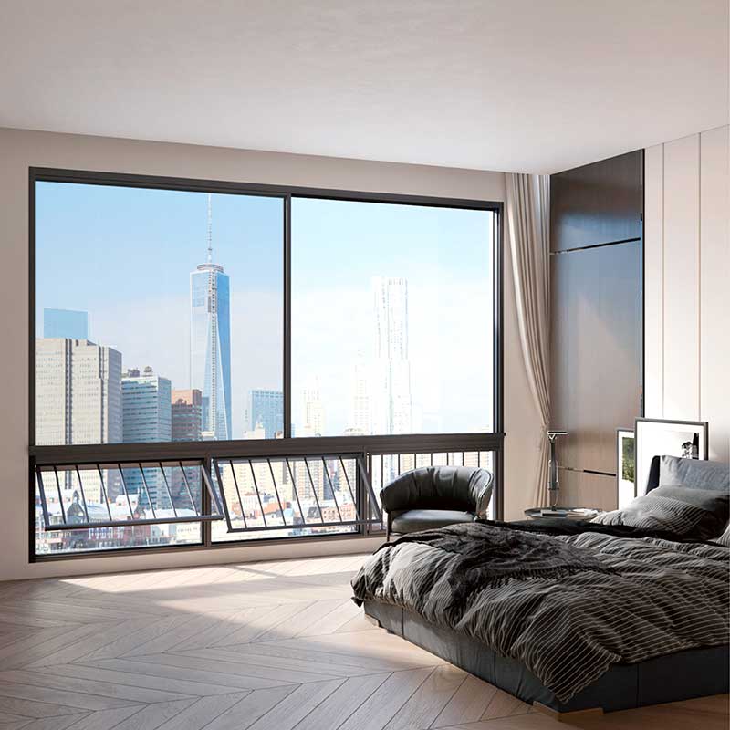 3 Tracks Sliding Windows with Outward Gauze Mesh