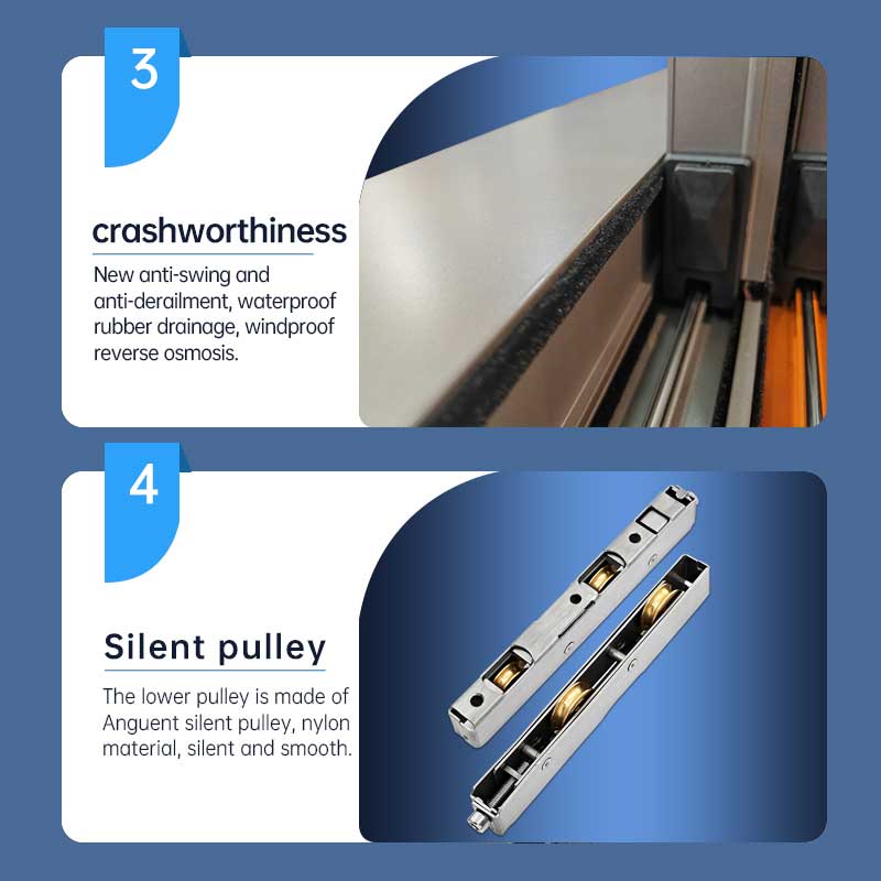 Aluminum 5 Track Sliding Window